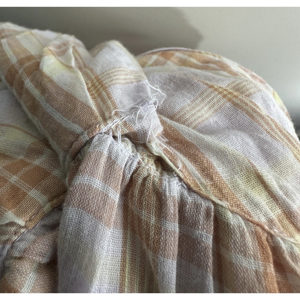 *Flaw Ulla Johnson Noelle Wrap Dress Plaid Midi Fit Flare Criss Cross Tie Size 4 - Picture 14 of 16